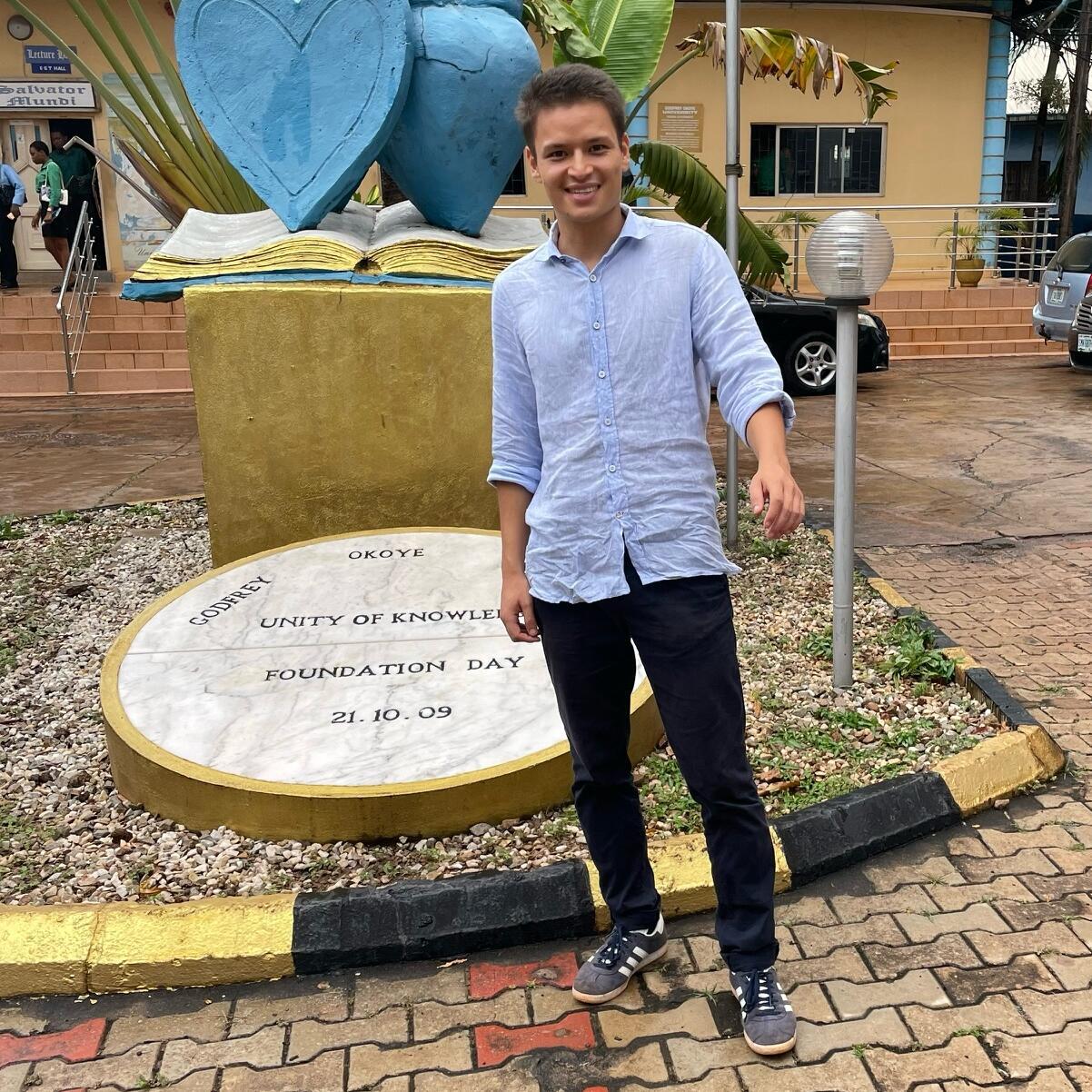 Student Cedric in Nigeria