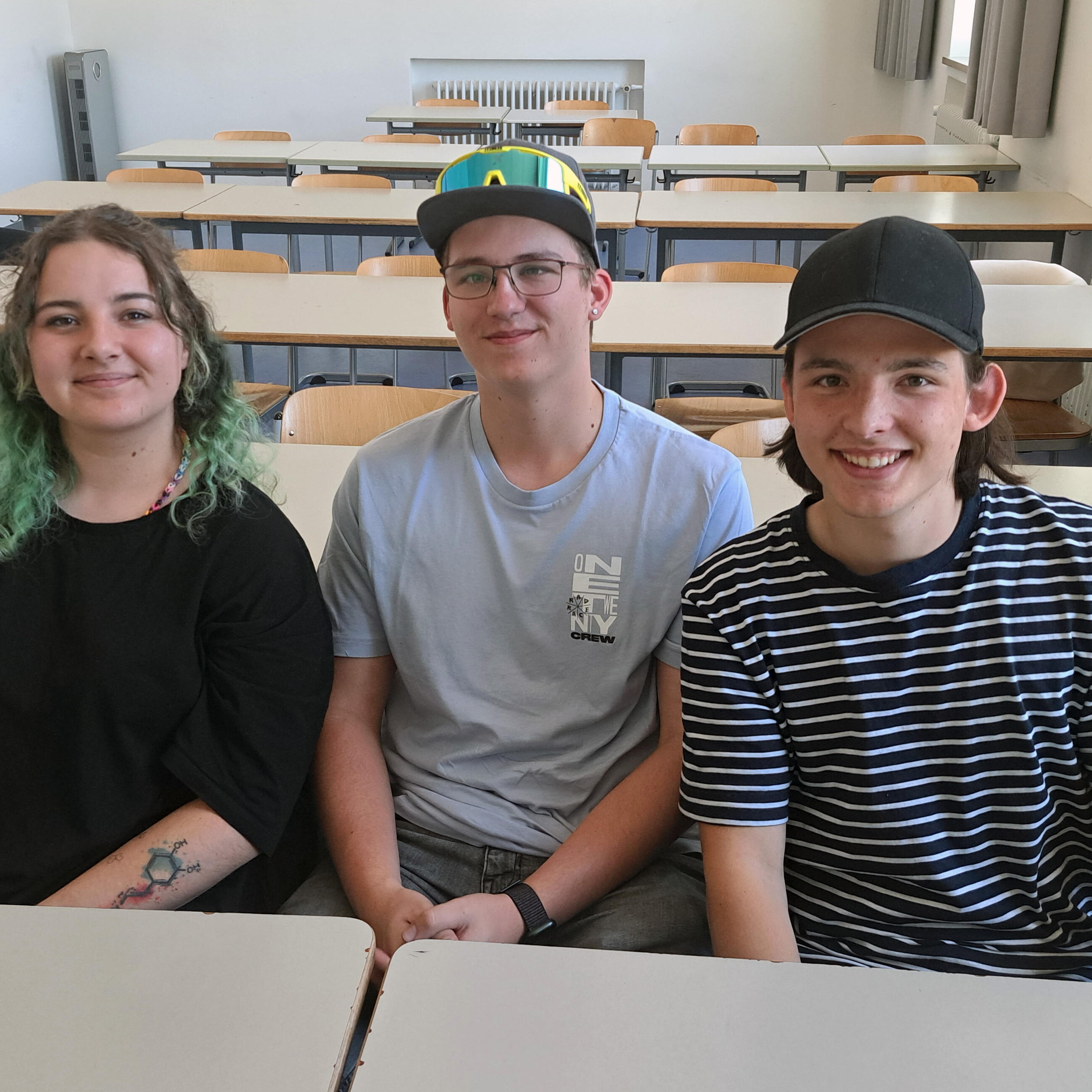 3 Schüler in Berufsschule