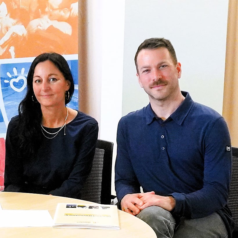 Alena Settele und Georg Wagner beim beruflichen Austausch in Barcelona